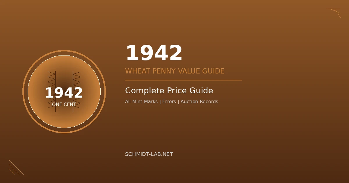 1942 Lincoln wheat penny obverse showing date and mint mark detail in warm copper tones