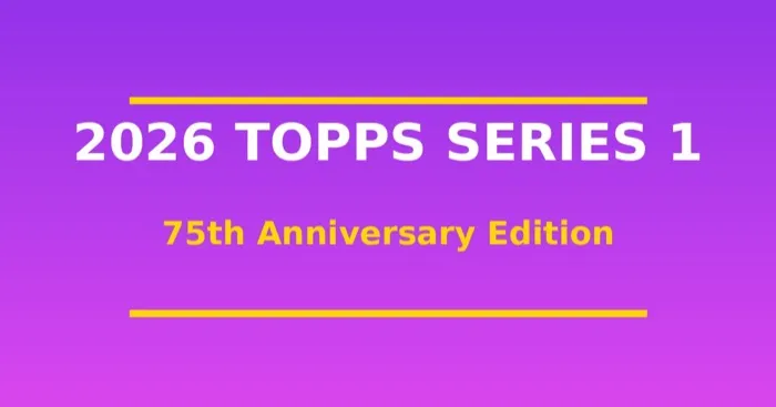 Close-up of 2026 Topps Series 1 box types showing hobby, jumbo, and blaster configurations